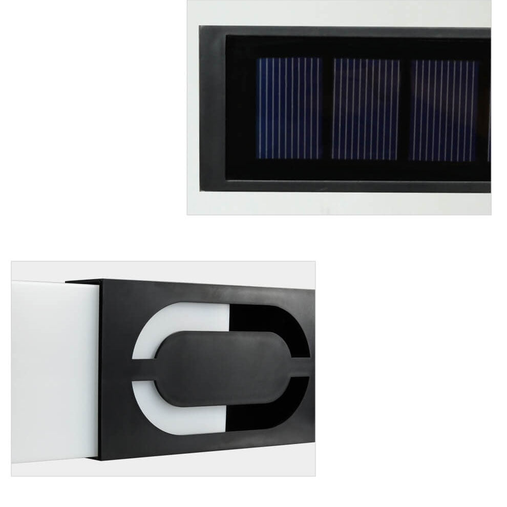 LumenSign Solar LED Wandleuchte | Türschild mit RGB-Beleuchtung | Außenleuchte | Modernes Design