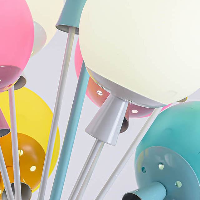 Ballux Kronleuchter | Kreatives Ballon-Design | Eisen, Holz & Glas | 9-flammig | Schlafzimmer-Beleuchtung