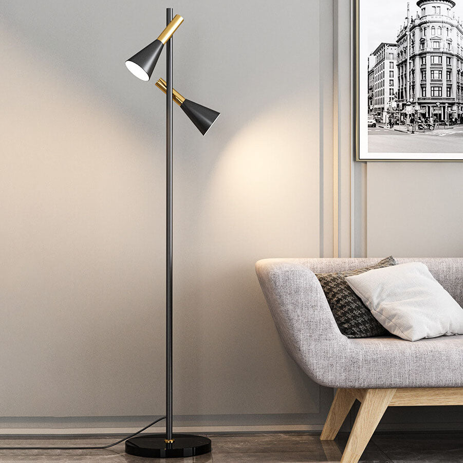 LumoHorn Nordic Design Stehlampe | Minimalistische Drehbare 2-Licht Lampe | Modernes Stehleuchten-Design