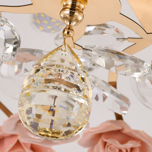 LustraRose Elegance | Keramik Kristall Kronleuchter | 6/7/8-flammig | Luxuriöse Beleuchtung