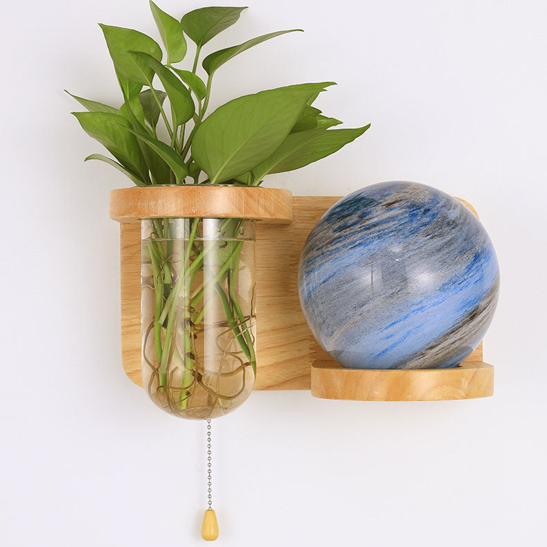 Orbano Wandleuchte | Modernes Eichenholz-Design | Planeten-inspirierter Stil | 1-flammig