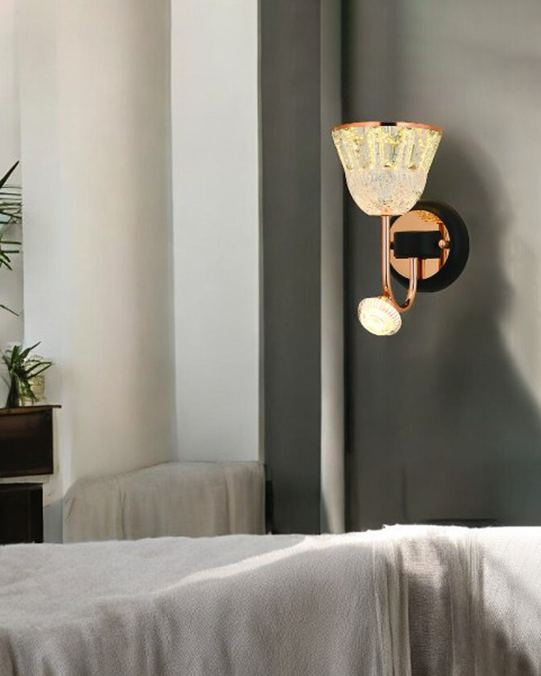 LustreVintage Kristall-Wandleuchte im Retro-Design | Elegante Beleuchtung | Dekorative Wandlampe für Zuhause