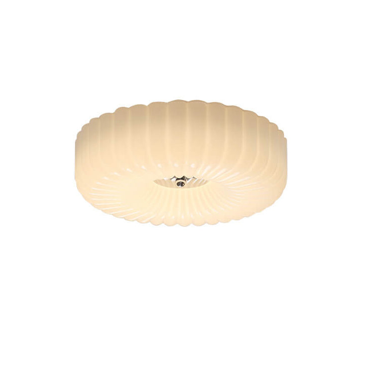 LuxeGleam Französisches Design LED-Deckenleuchte | Rund | Cremefarben | Texturiertes Glas | Elegantes Stimmungslicht