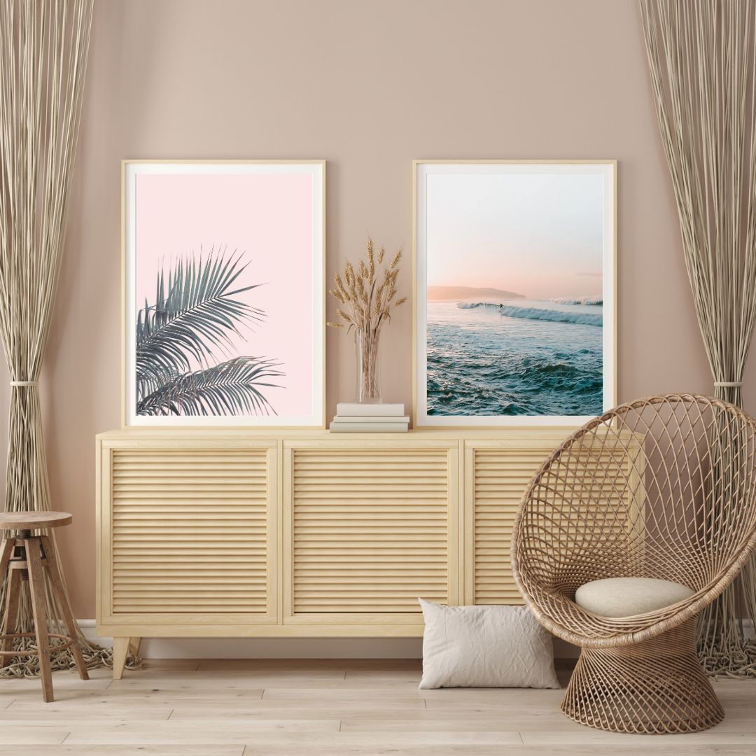 CoastalVibes Leinwand 2er-Set | Strand- und Meeresdesign | Wanddekoration für Zuhause | Zeitlose Eleganz