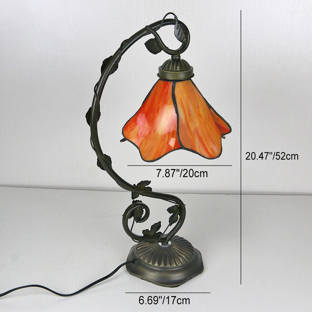 VitraBloom Tiffany Tischlampe | Glasmalerei Blumenmuster | Stimmungslicht | Dekoratives Highlight für Zuhause