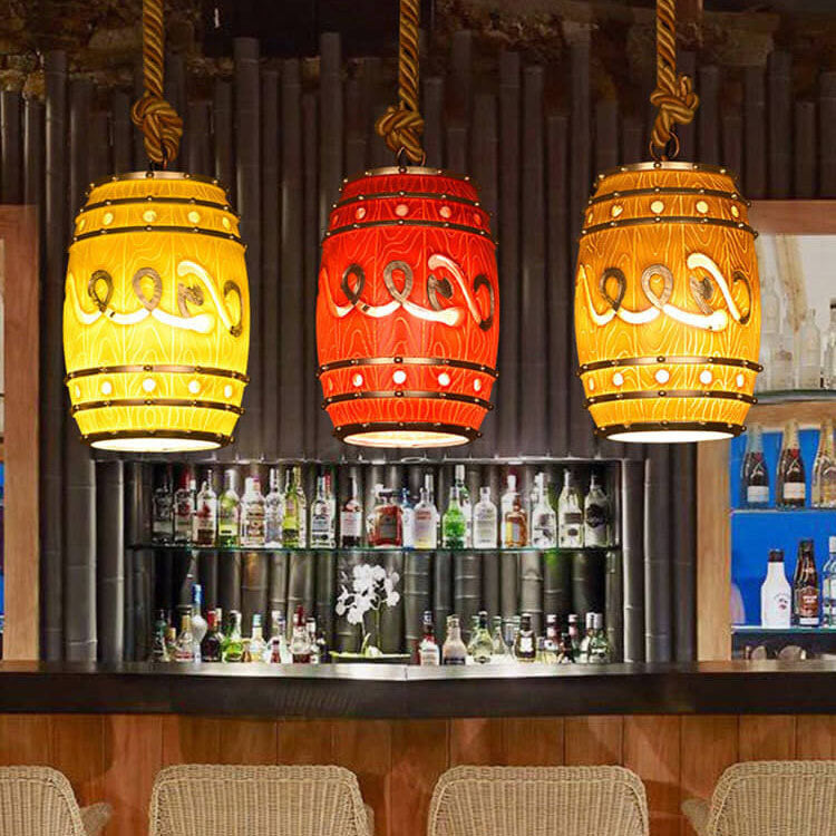 VintageCrate Rustikale Weinfass Hängelampe | LED-Pendelleuchte | Perfekt für Esszimmer & Bars