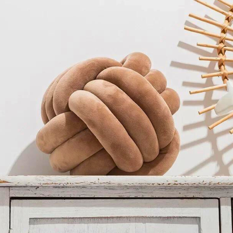 VelvetNest Skandinavisches Knotenkissen aus Samt | Stilvolle Deko | Weich & Komfortabel | Perfekte Wohnaccessoire