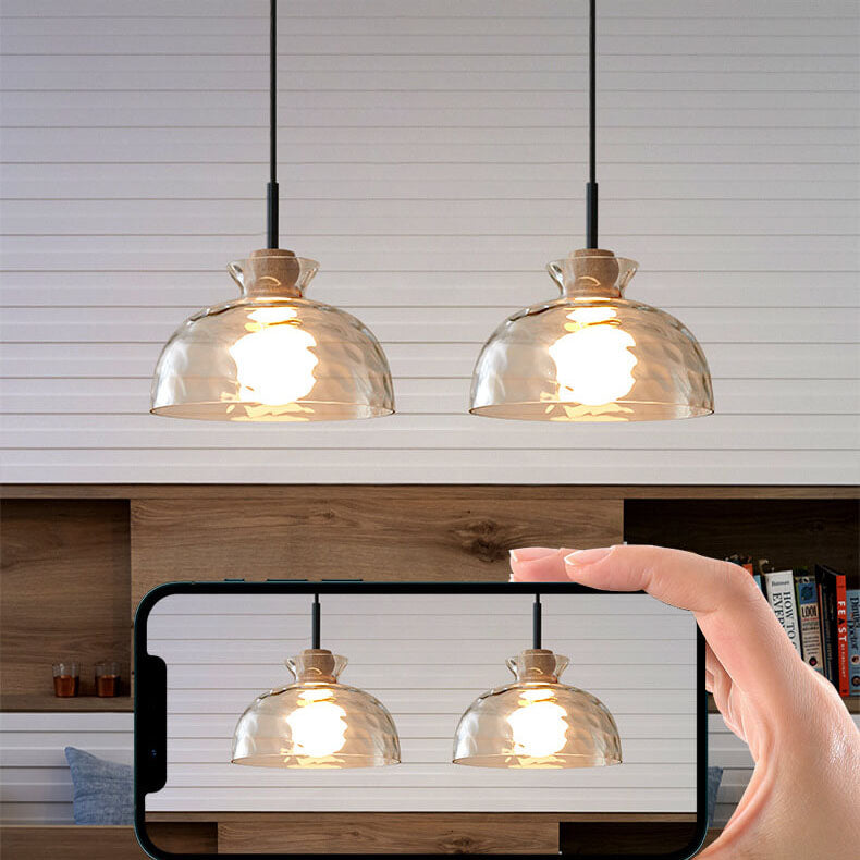 LumaCrystal Nordic Pendelleuchte | Klar geriffeltes Glas | 1-Licht | Skandinavisches Design | Deko für Zuhause