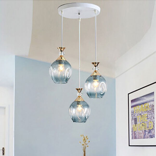 AuroSphere Gradient Glas Pendelleuchte | 1/3 Lichter | Insellicht | Modernes Design für Esszimmer & Küche