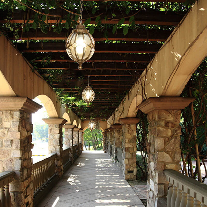 SpheraLux Retro Outdoor LED Pendelleuchte | Wasserdicht | Kugelförmiges Design | Garten & Außenbereich