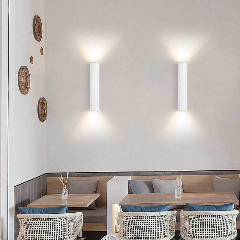 LightVibe Aluminium Wandleuchte Zylinder | 2-flammig | Modernes Design | Innen & Außen