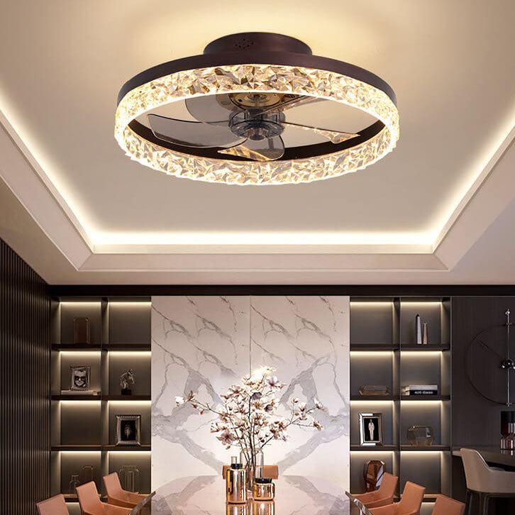 AeroRing Modern LED Deckenventilator | Semi-Flush Mount | Kreisdesign | Stimmungslicht & Lüfterfunktion