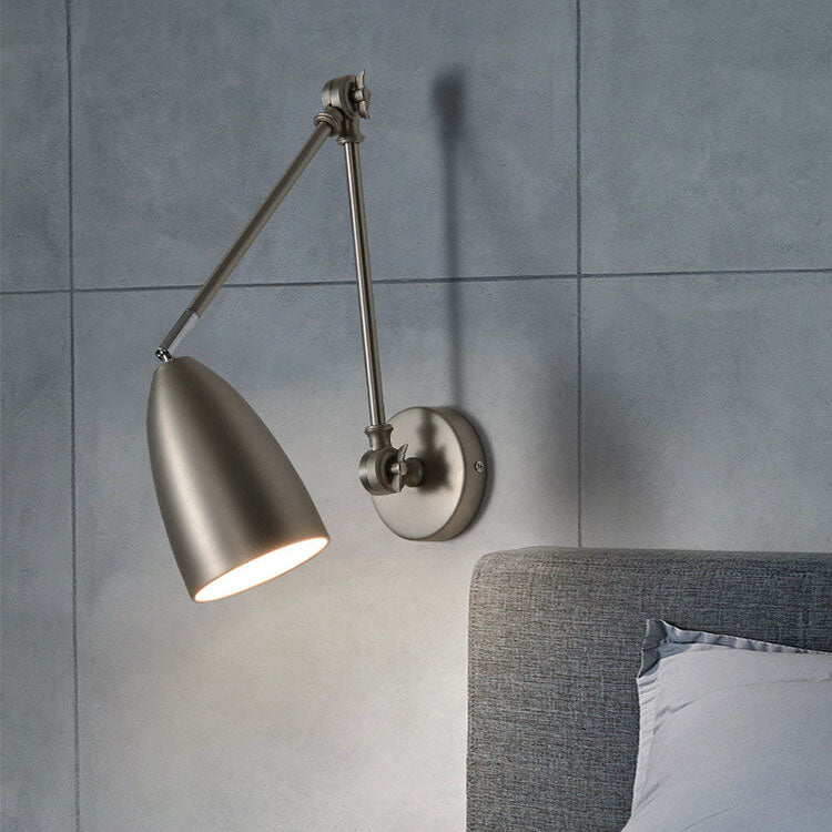 Flexiron Retro Industrial Schwenkarm Wandleuchte | Rotierbar & Ausziehbar | 1-Licht Design | Eisen-Lampe für Arbeits- & Wohnräume