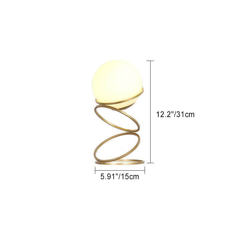 SpiraLume Kreative Tischlampe | Glas-Kugeldesign | Spiralfuß | Moderne Beleuchtung für Zuhause