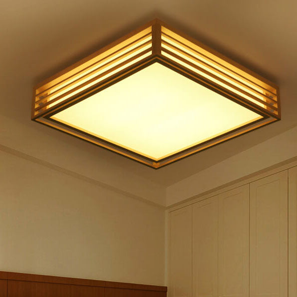 HikariLux LED Deckenleuchte | Japanischer Tatami-Stil | Holzrahmen | Dimmbare Lichtfarben | Perfekt für Wohnzimmer & Schlafzimmer