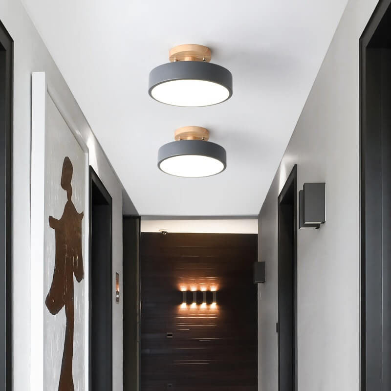 ScandiLight LED Deckenleuchte Rund | Nordic Design | Semi-Flush Mount | Energiesparende Zimmerleuchte