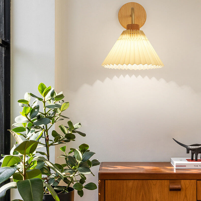 LumaShade Minimalistische Wandleuchte | Plissee-Schirm | Modernes Design | Dekorative Beleuchtung