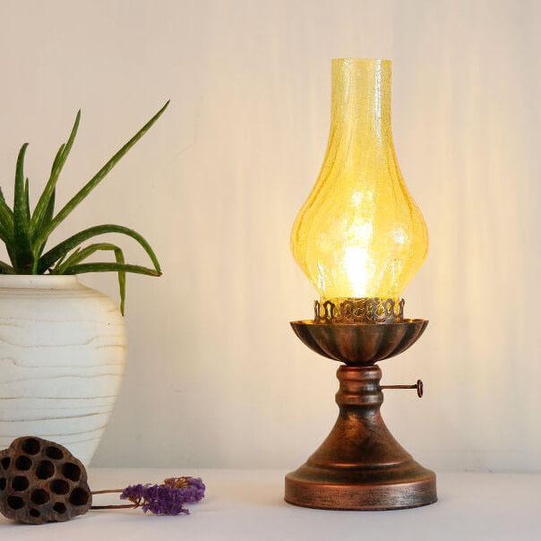 LuxeKeros Vintage Tischlampe | Antikes Design | Kerosin-Optik | Deko & Licht