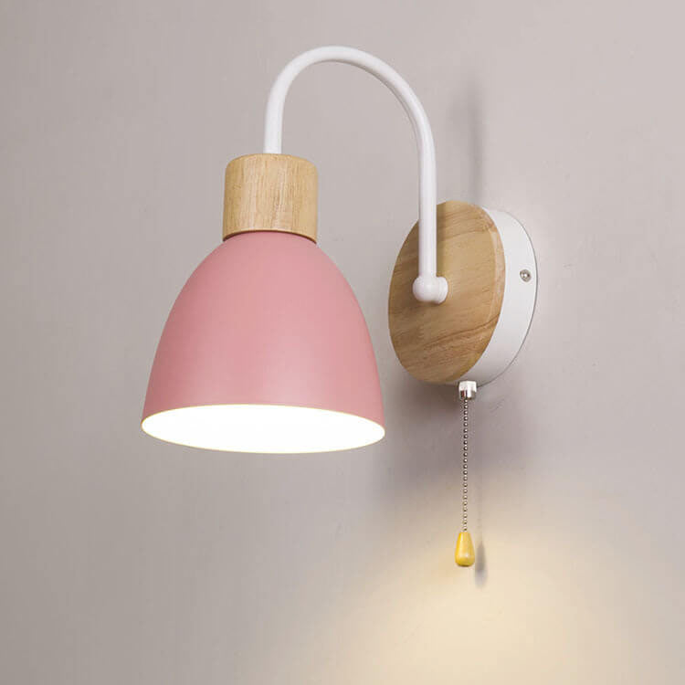 ZippaLite Nordic Wandlampe | 1-flammig | Zugschnurschalter | Macaron-Farben | Minimalistisches Design