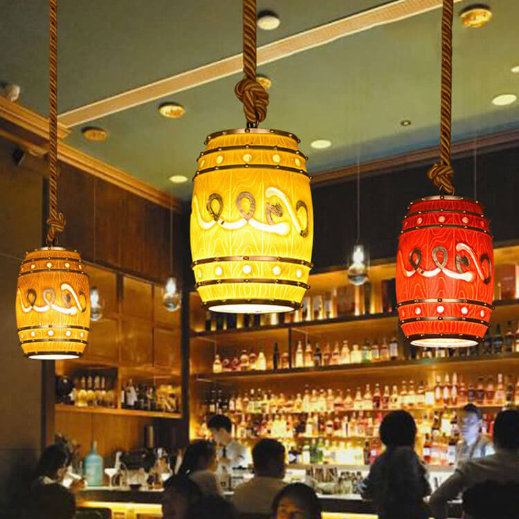 VintageCrate Rustikale Weinfass Hängelampe | LED-Pendelleuchte | Perfekt für Esszimmer & Bars