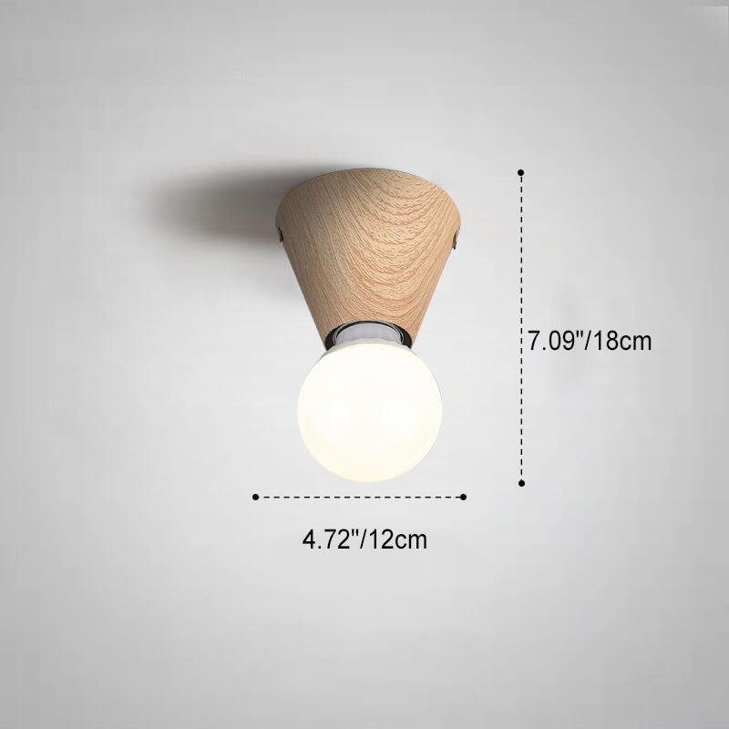 LumaFlair ZenGlow Japanischer Minimalismus LED Deckenleuchte | Holzoptik | Glasdesign | Runde Form | Flush Mount | Stilvolle Beleuchtung