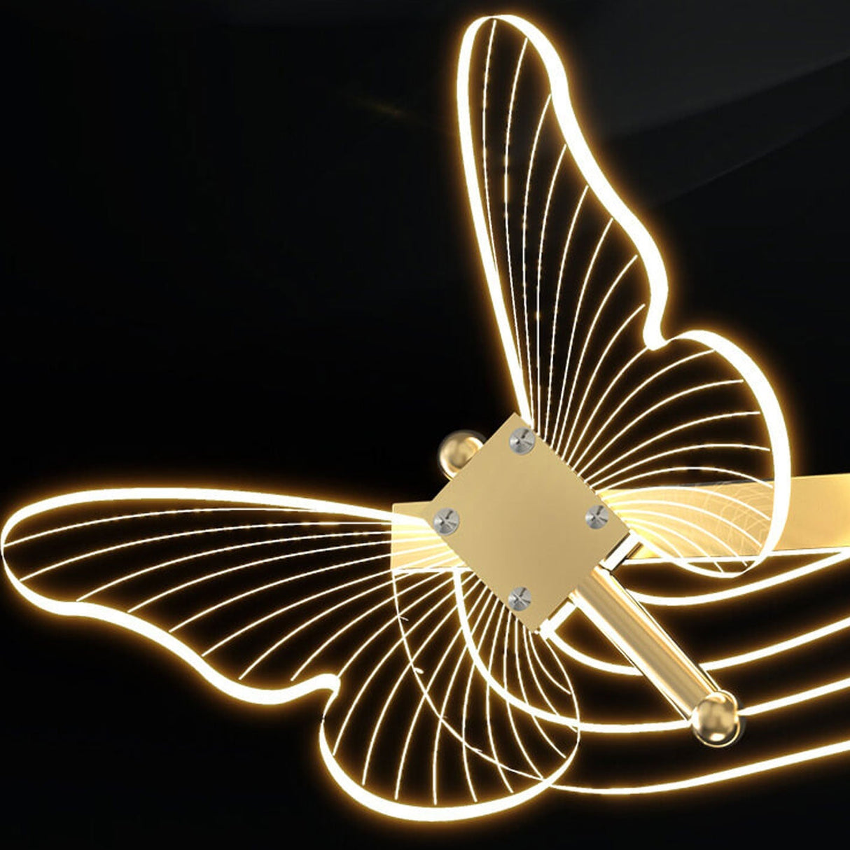 Aurevia Luxe LED Kronleuchter | Nordisches Schmetterlingsdesign | Lineares Insellicht | Dimmbar & Modern