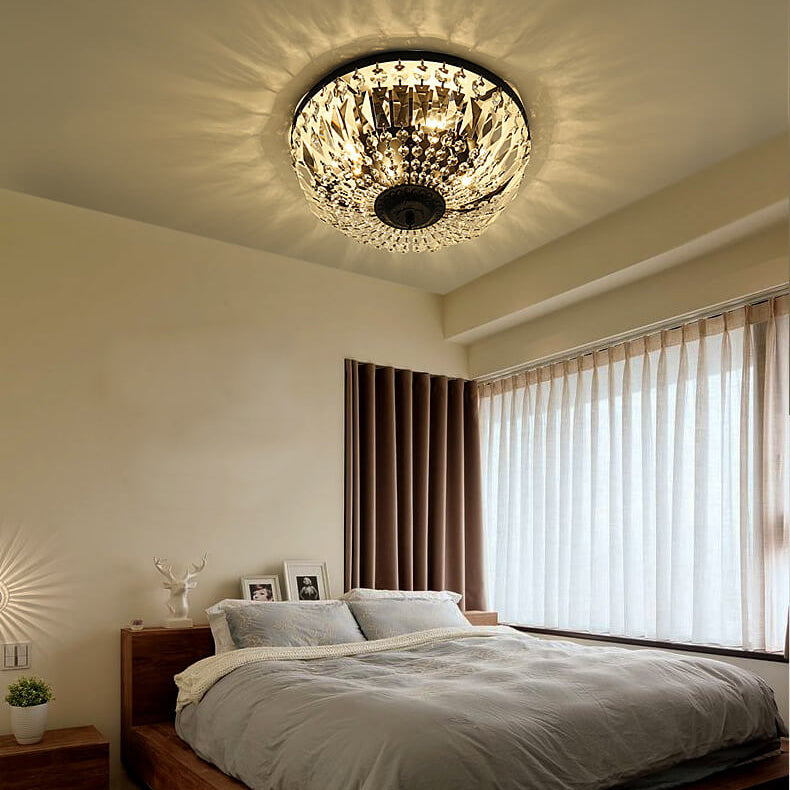 CrystalVibe Vintage Deckenleuchte | Runde Kristallfassung | 4/6 Lichter | Elegantes Design