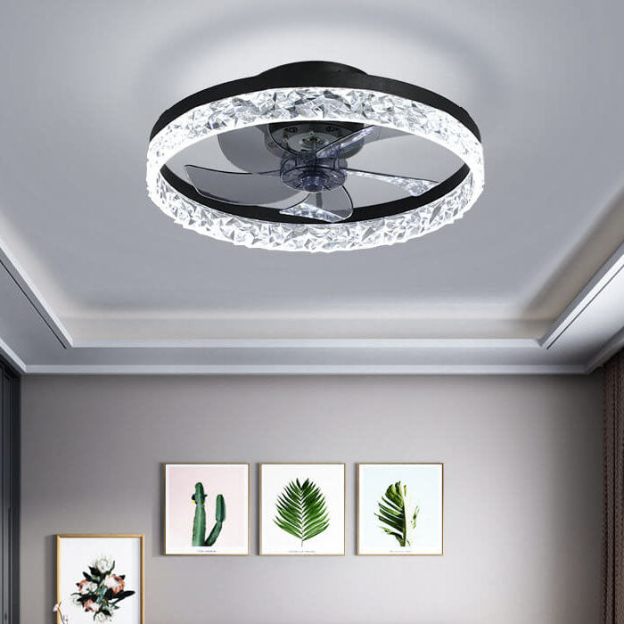 AeroRing Modern LED Deckenventilator | Semi-Flush Mount | Kreisdesign | Stimmungslicht & Lüfterfunktion