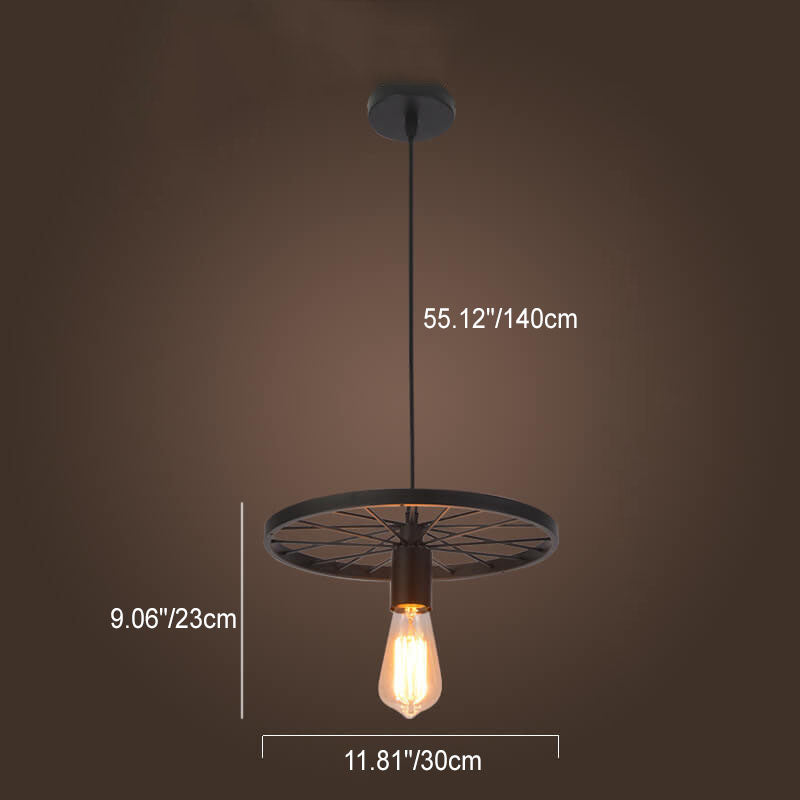 Rustiron Kronleuchter | Industrielles Design mit Eisenrädern | 1/3/6-flammig | Loft- und Wohnraum-Beleuchtung