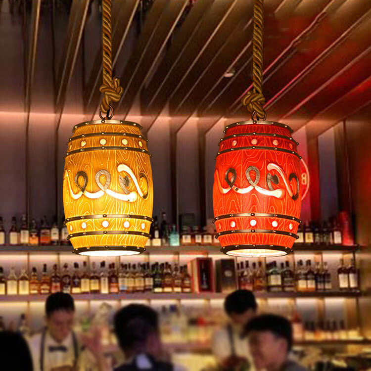 VintageCrate Rustikale Weinfass Hängelampe | LED-Pendelleuchte | Perfekt für Esszimmer & Bars