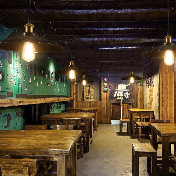 Ironique Vintage Industrial Pendelleuchte | Eisen-Lampenschirm | 1-Licht Design | Retro Beleuchtung für Wohnräume