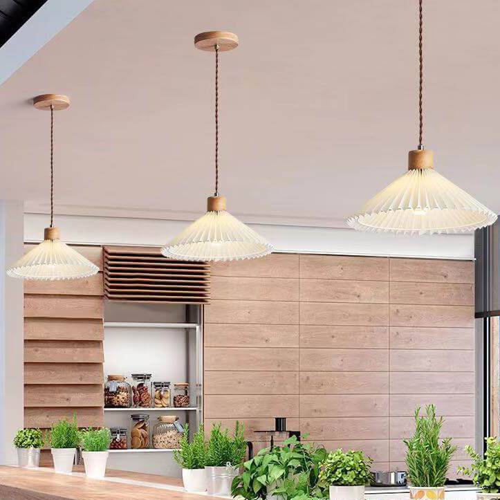 Eleglite Nordic Design Pendelleuchte | Minimalistischer Stil | Gefalteter Lampenschirm | 1-Licht Hängelampe