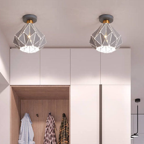 CrystalDome Semi-Flush LED Deckenleuchte | Modernes Design | Diamantoptik | Energiesparend | Farbvielfalt