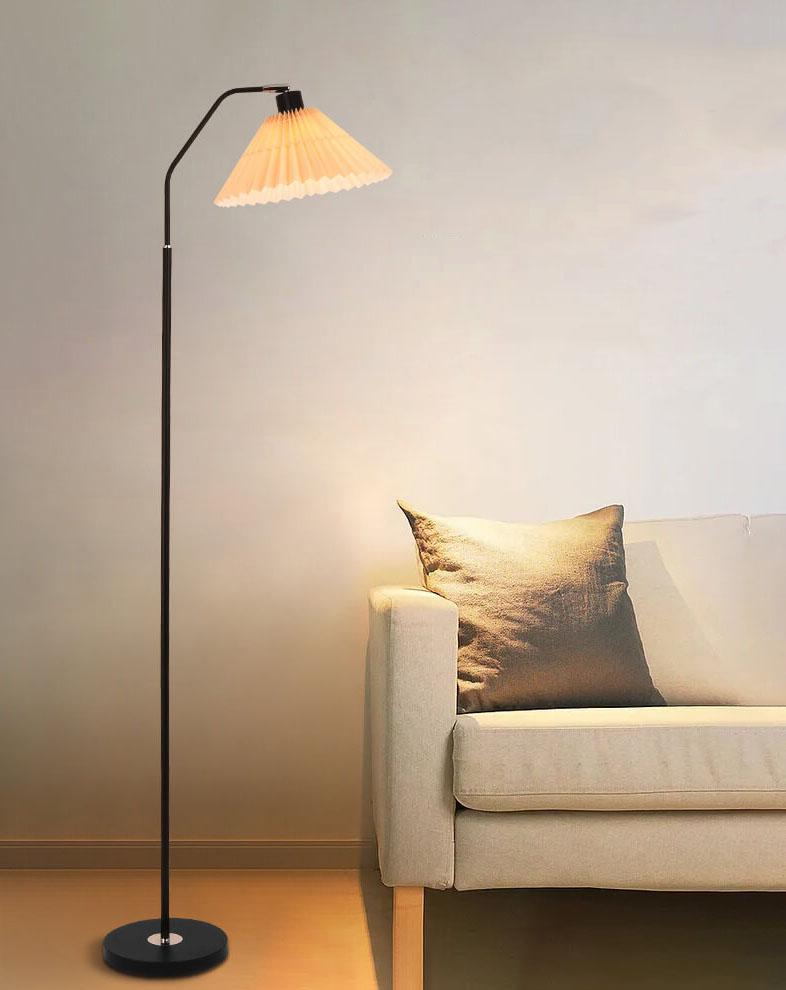 LumiFlair Minimalist Stehlampe | LED Lichtquelle | Verstellbar | Beige & Weinrot | Modernes Design