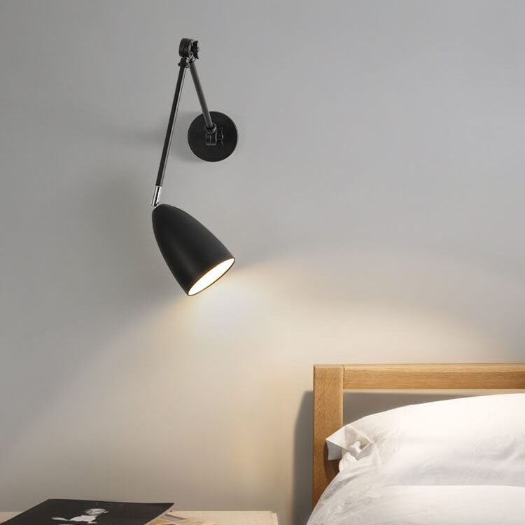 Flexiron Retro Industrial Schwenkarm Wandleuchte | Rotierbar & Ausziehbar | 1-Licht Design | Eisen-Lampe für Arbeits- & Wohnräume