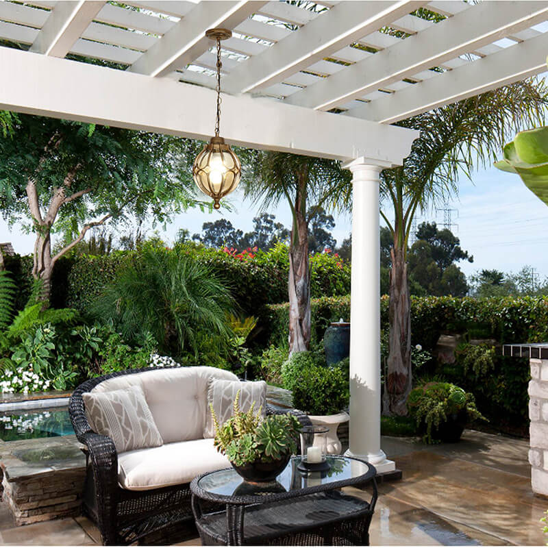 SpheraLux Retro Outdoor LED Pendelleuchte | Wasserdicht | Kugelförmiges Design | Garten & Außenbereich