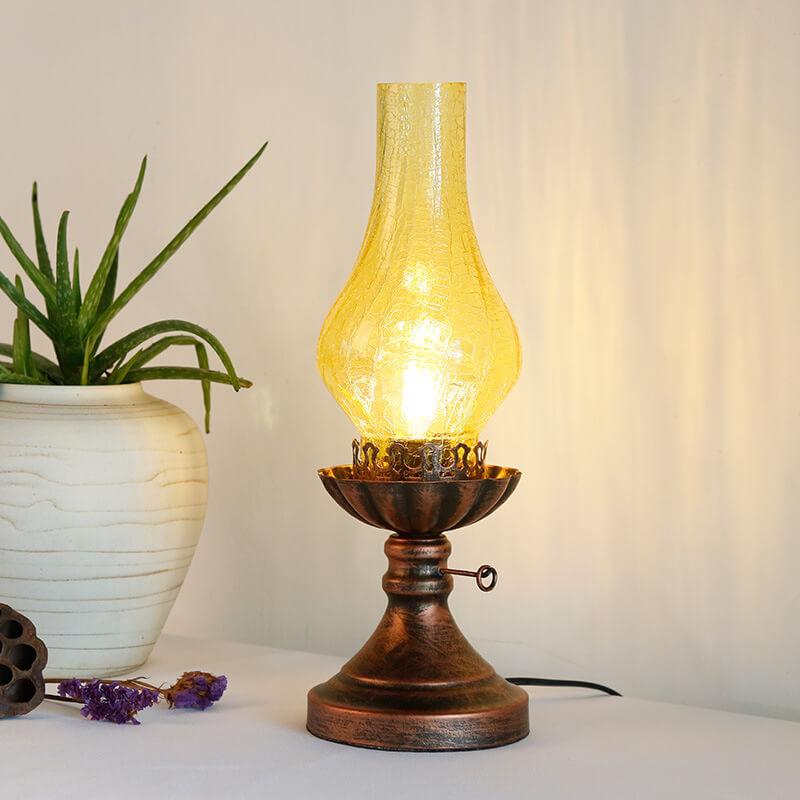 LuxeKeros Vintage Tischlampe | Antikes Design | Kerosin-Optik | Deko & Licht
