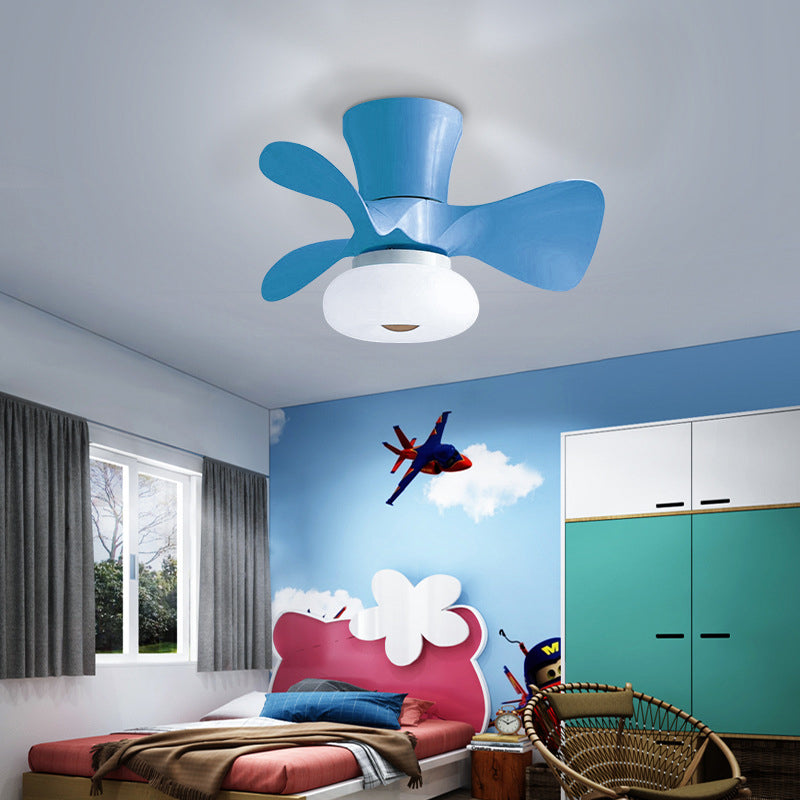 BreezeLum Nordic LED Deckenventilator | Macaron Farben | Beleuchtung & Kühlung | Semi-Flush-Mount Design