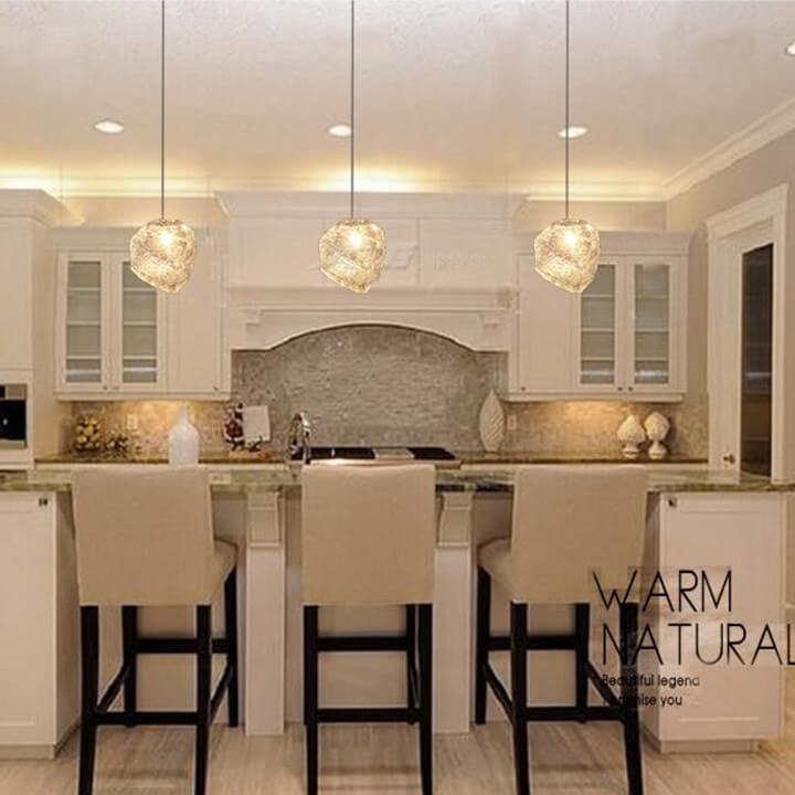 IceLume Nordic Pendelleuchte | Kreatives Eiswürfel-Glasdesign | 1-flammige Hängeleuchte | Moderne Eleganz