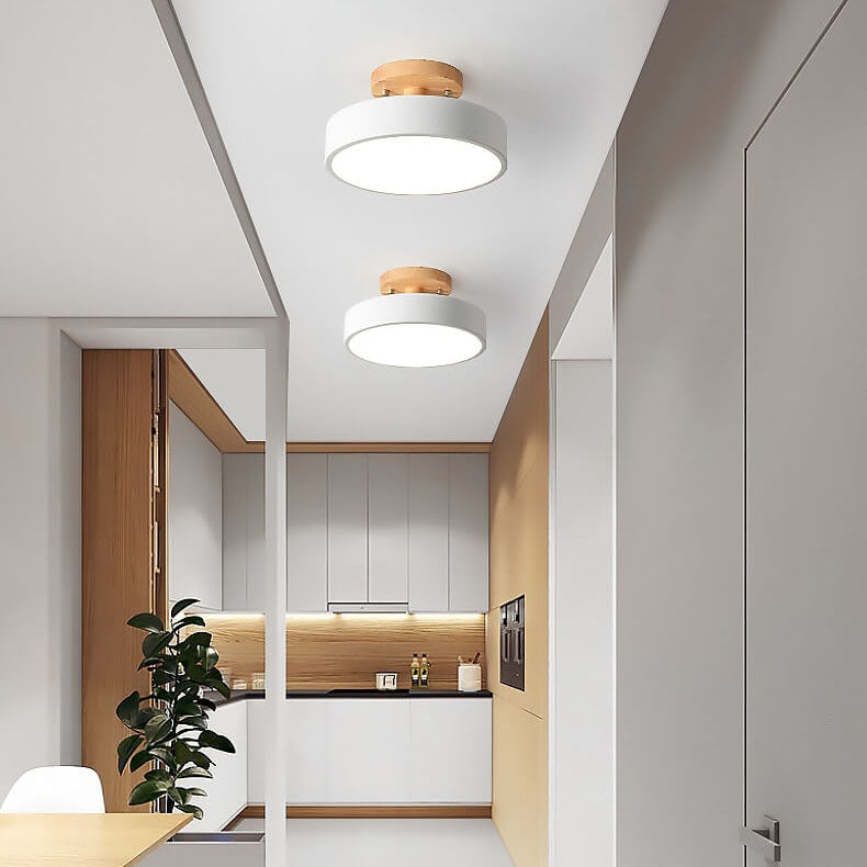 ScandiLight LED Deckenleuchte Rund | Nordic Design | Semi-Flush Mount | Energiesparende Zimmerleuchte