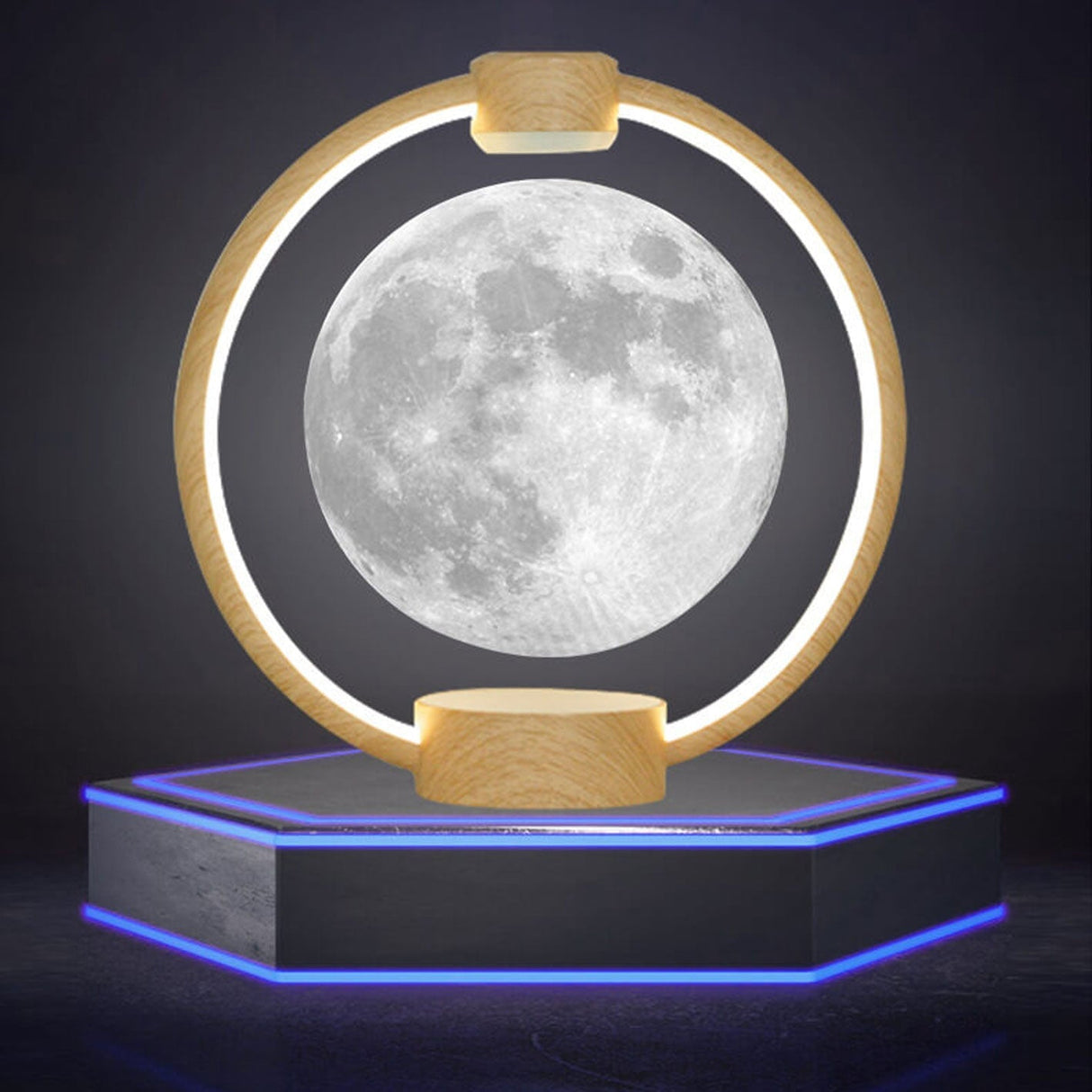 LunarMagix LED Schreibtischlampe | Maglev Mond-Design | Farbwechsel-Nachtlicht | Dekorative Beleuchtung