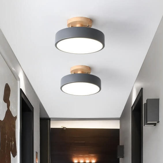 ScandiLight LED Deckenleuchte Rund | Nordic Design | Semi-Flush Mount | Energiesparende Zimmerleuchte