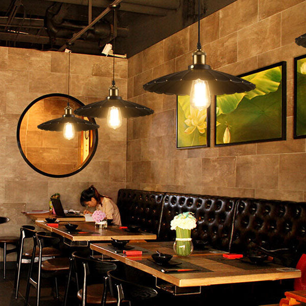 Ironique Vintage Industrial Pendelleuchte | Eisen-Lampenschirm | 1-Licht Design | Retro Beleuchtung für Wohnräume