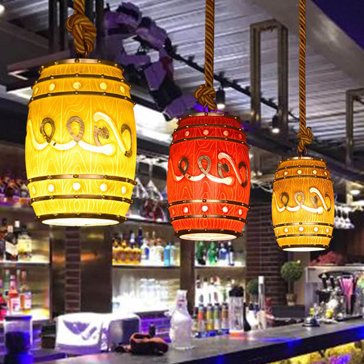 VintageCrate Rustikale Weinfass Hängelampe | LED-Pendelleuchte | Perfekt für Esszimmer & Bars