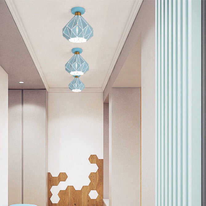 CrystalDome Semi-Flush LED Deckenleuchte | Modernes Design | Diamantoptik | Energiesparend | Farbvielfalt