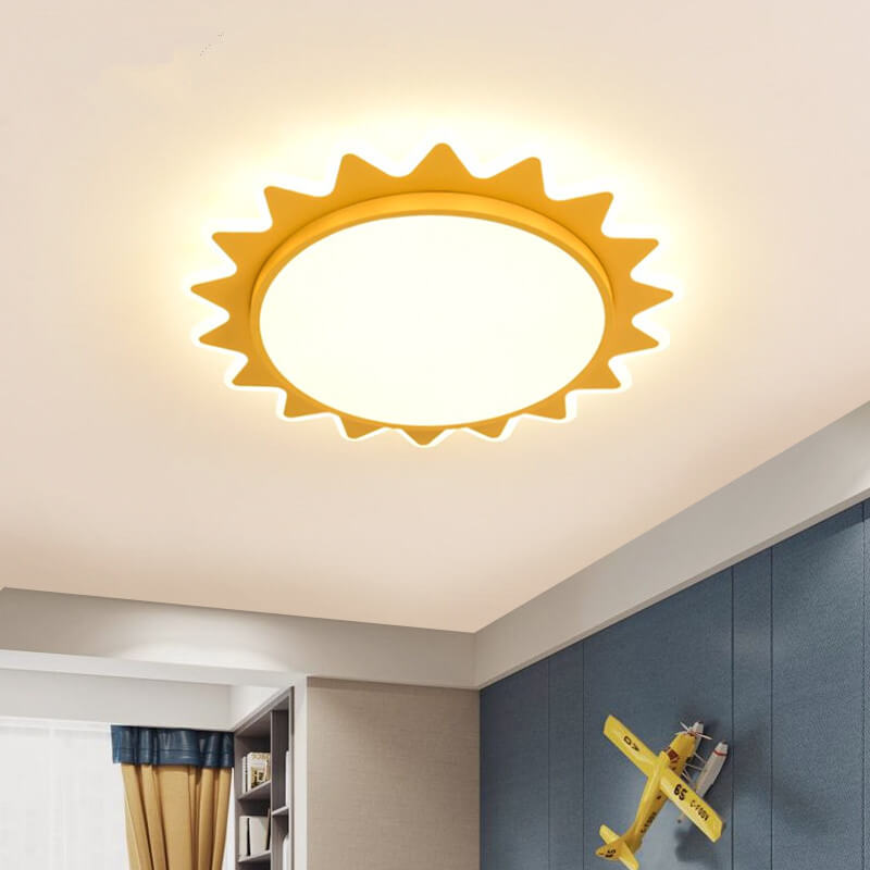 SunnyLuxe Kreatives Cartoon LED Deckenlicht | Sonnendesign | Kinderzimmer | Dimmbare Beleuchtung