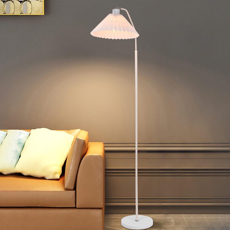 LumiFlair Minimalist Stehlampe | LED Lichtquelle | Verstellbar | Beige & Weinrot | Modernes Design