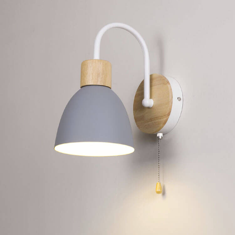 ZippaLite Nordic Wandlampe | 1-flammig | Zugschnurschalter | Macaron-Farben | Minimalistisches Design