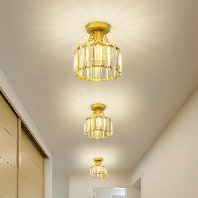 LustraVive Kristall-Deckenleuchte | Modernes Kuppeldesign | 1-Licht Semi-Flush Mount | Zeitlose Eleganz für Ihr Zuhause