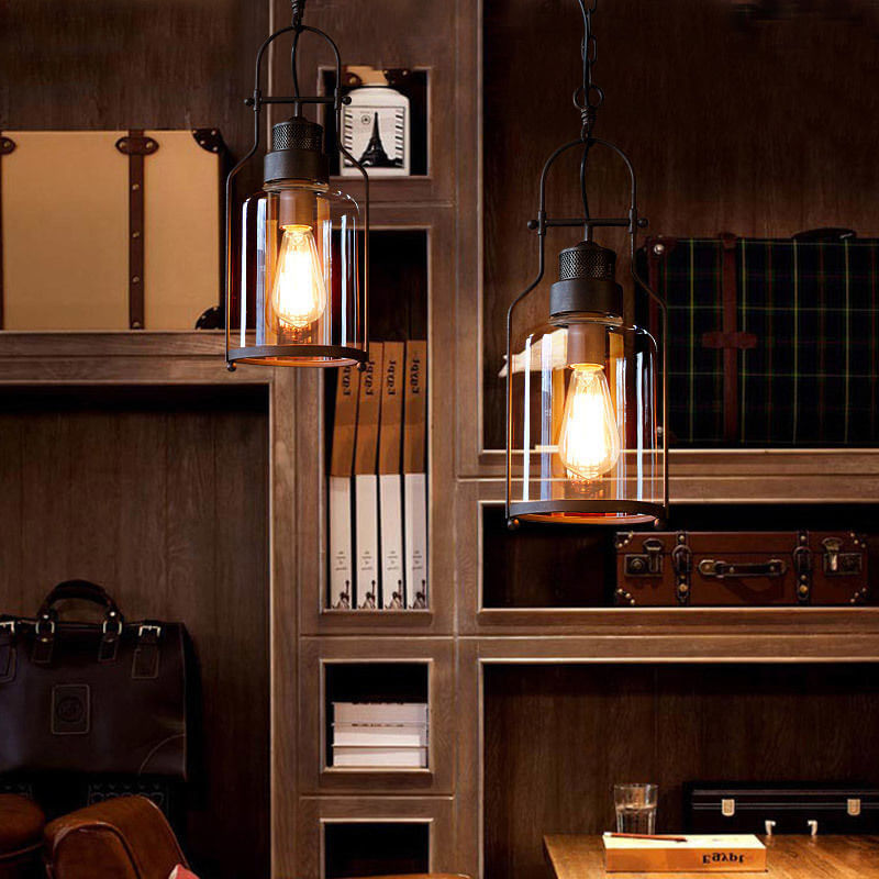 IronJar Industrial Vintage Glaspendelleuchte | Retro-Design | Echte Handwerkskunst | Perfekt für Wohnzimmer & Küche